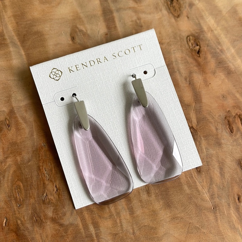 Kendra Scott Maize Light Violet Silver Earrings NEW